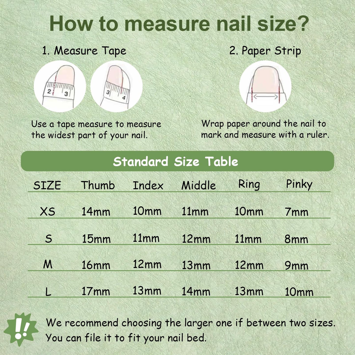 Tesytto Medium Square Press On Nails, Nude with Green Glitter French Tips and Hand-Painted White Clover, Rainbow Glitter Gradient Thick Acrylic Nails (Size M)