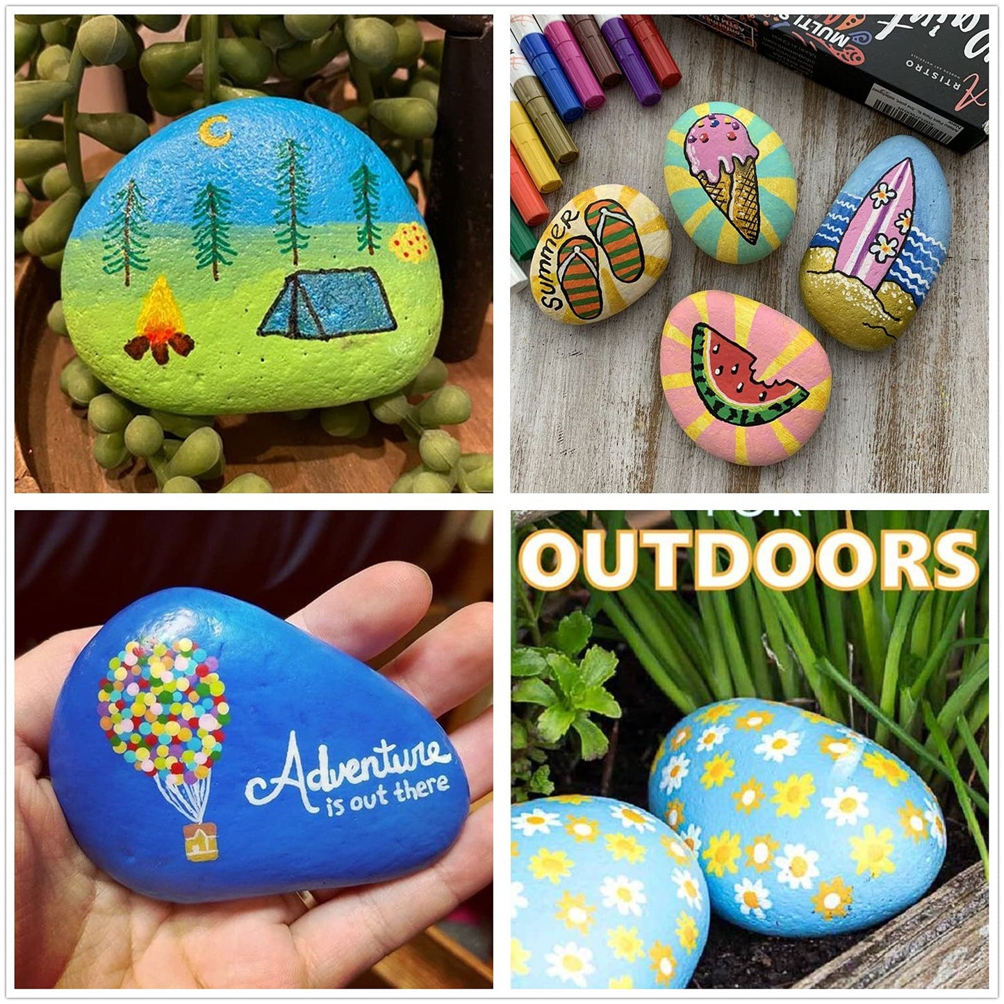 lifetop 50PCS Painting Rocks, Natural DIY Rocks Flat & Smooth Kindness Rocks for Arts, Crafts, Decoration, Medium & Small Rocks for Painting ，1.5"-3"Hand Picked for Painting Rocks