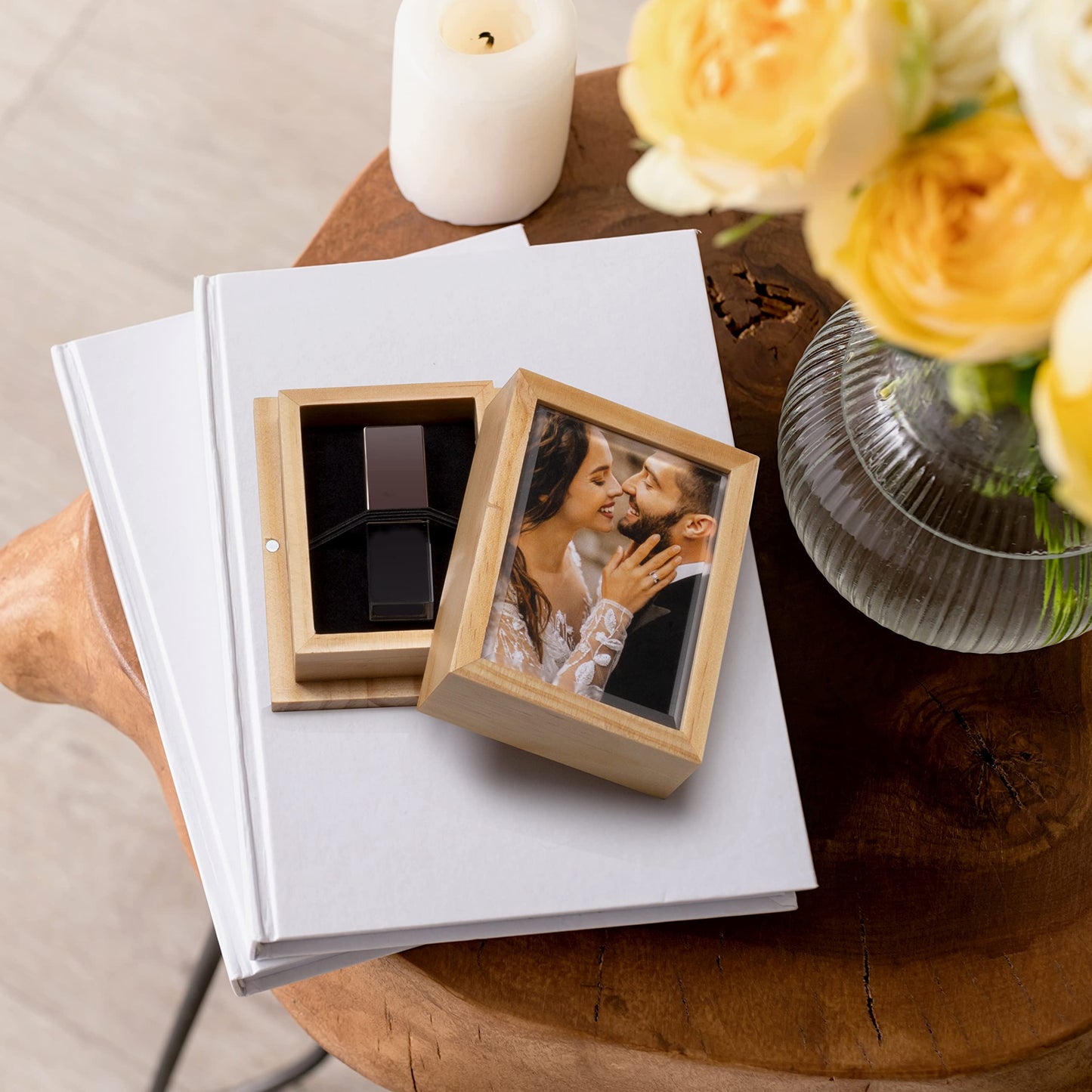 Neil Enterpises Inc. Wood Elite Flash Drive Box with Photo