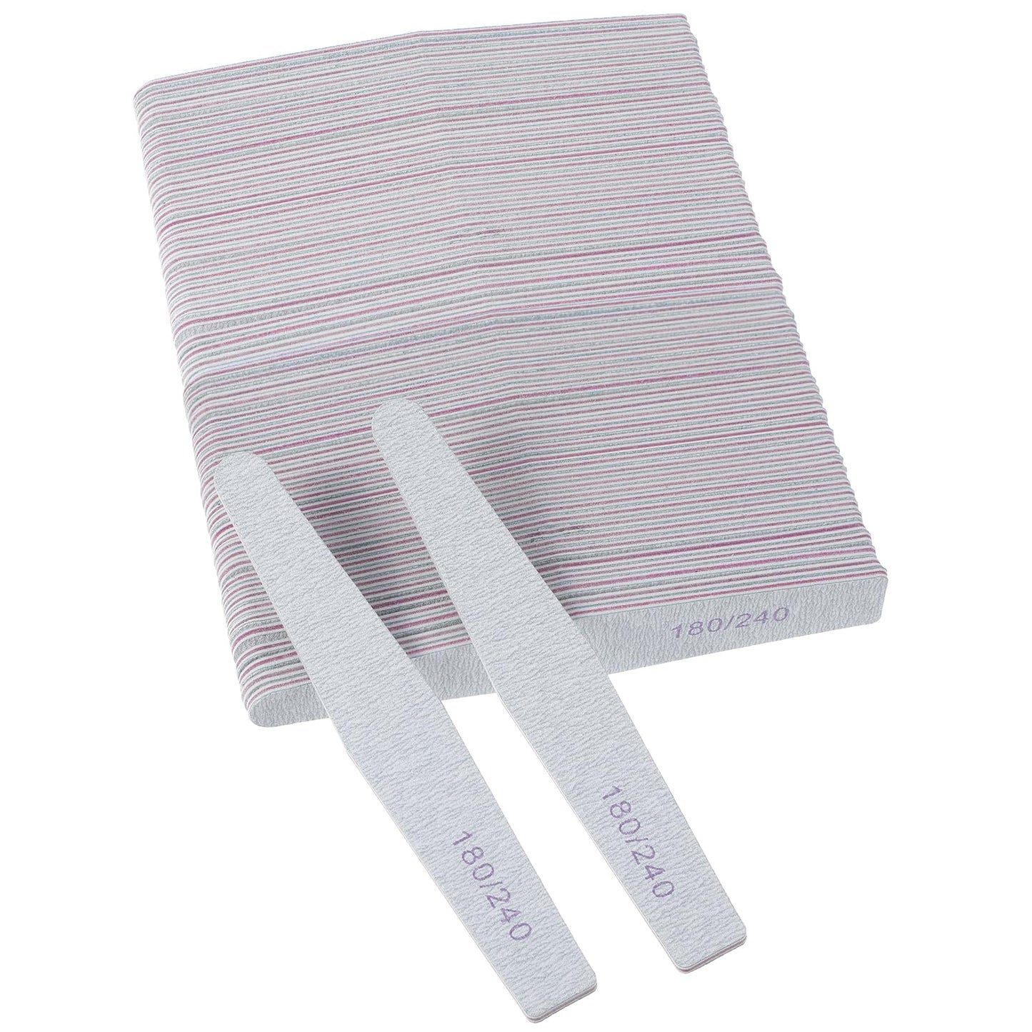 100 Pcs Nail File Set, Emery Board Nail Files for Natural Nails 180/240 Grit Nails Double Sided File Shaping Fingernail Filers Manicure Tools, Reusable