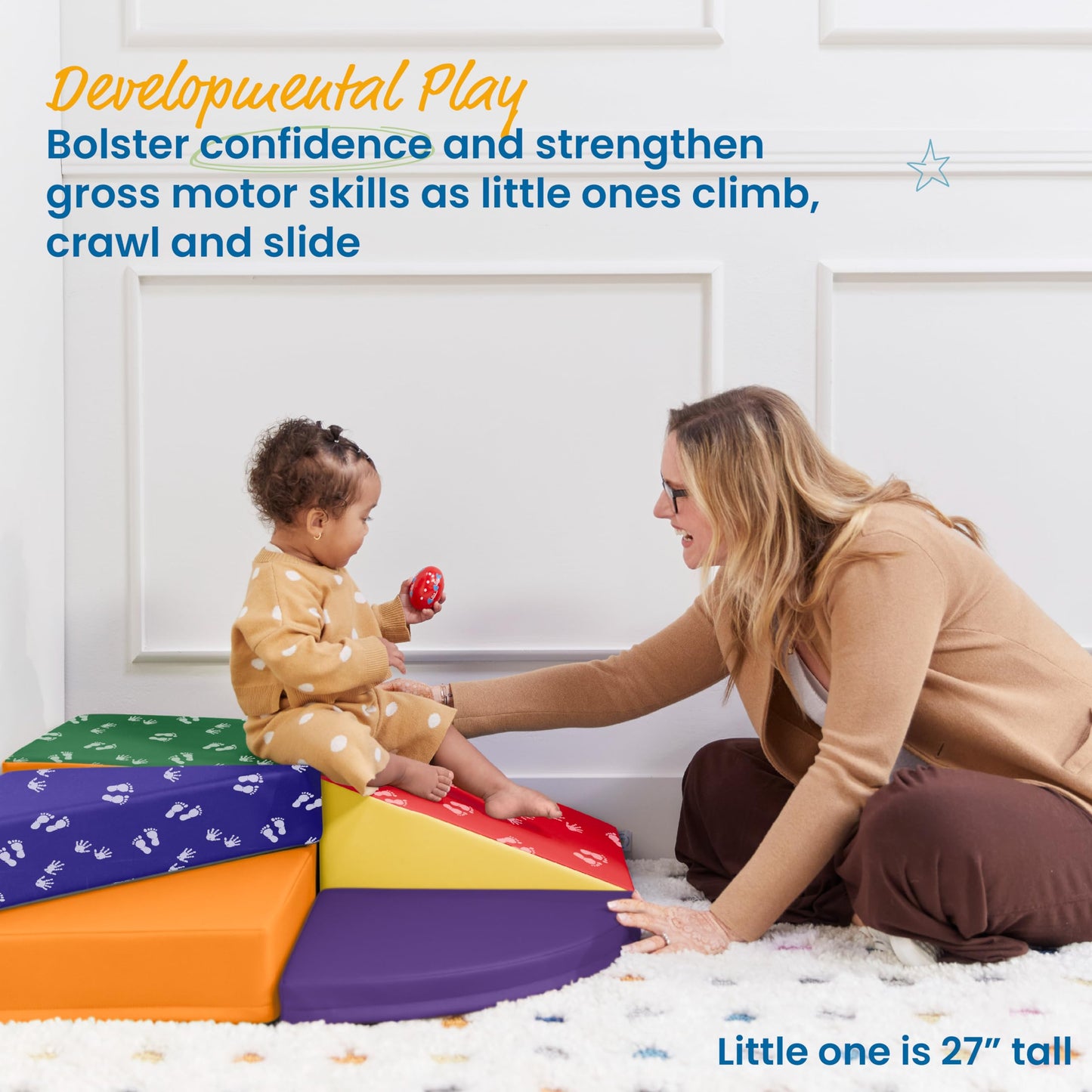 ECR4Kids SoftZone Tiny Twisting Climber, Beginner Playset, Assorted, 5-Piece