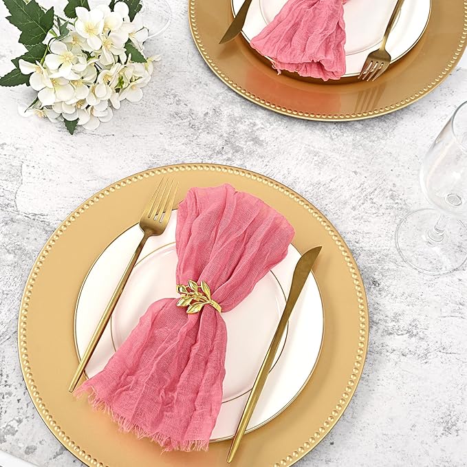50 Pcs Gold Charger Plates Bulk, 13" Round Beaded Plate Chargers for Dinner Plates, Decorative Dinner Chargers Plastic Table Chargers for Wedding Holiday Party Baby Shower Event Decoration (Gold)