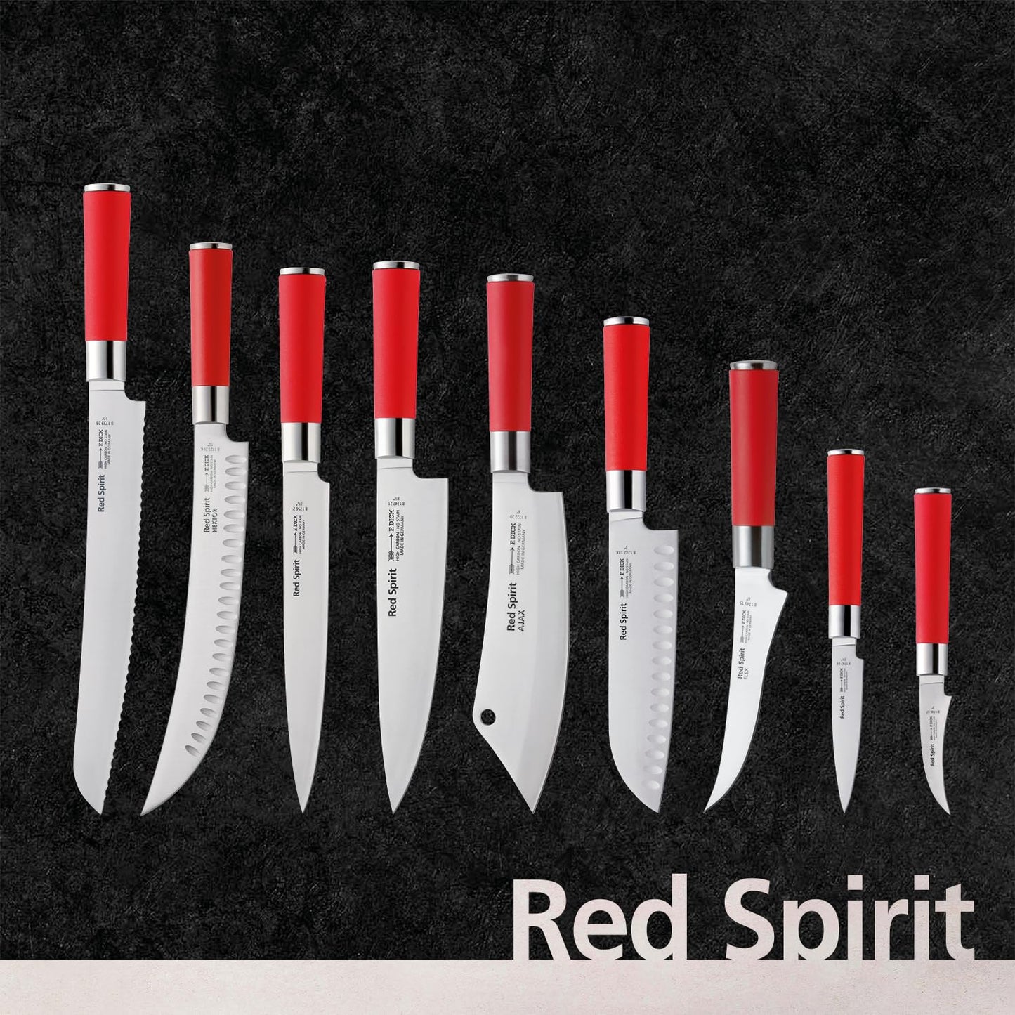 F. DICK – Red Spirit Bread Knife - Serrated Knife with 10.2" Curved Blade & 56 HRC - Ideal for Bread, Fruit & Vegetables - Stainless Steel - Ultra Sharp - Ergonomic Handle - Made in Germany