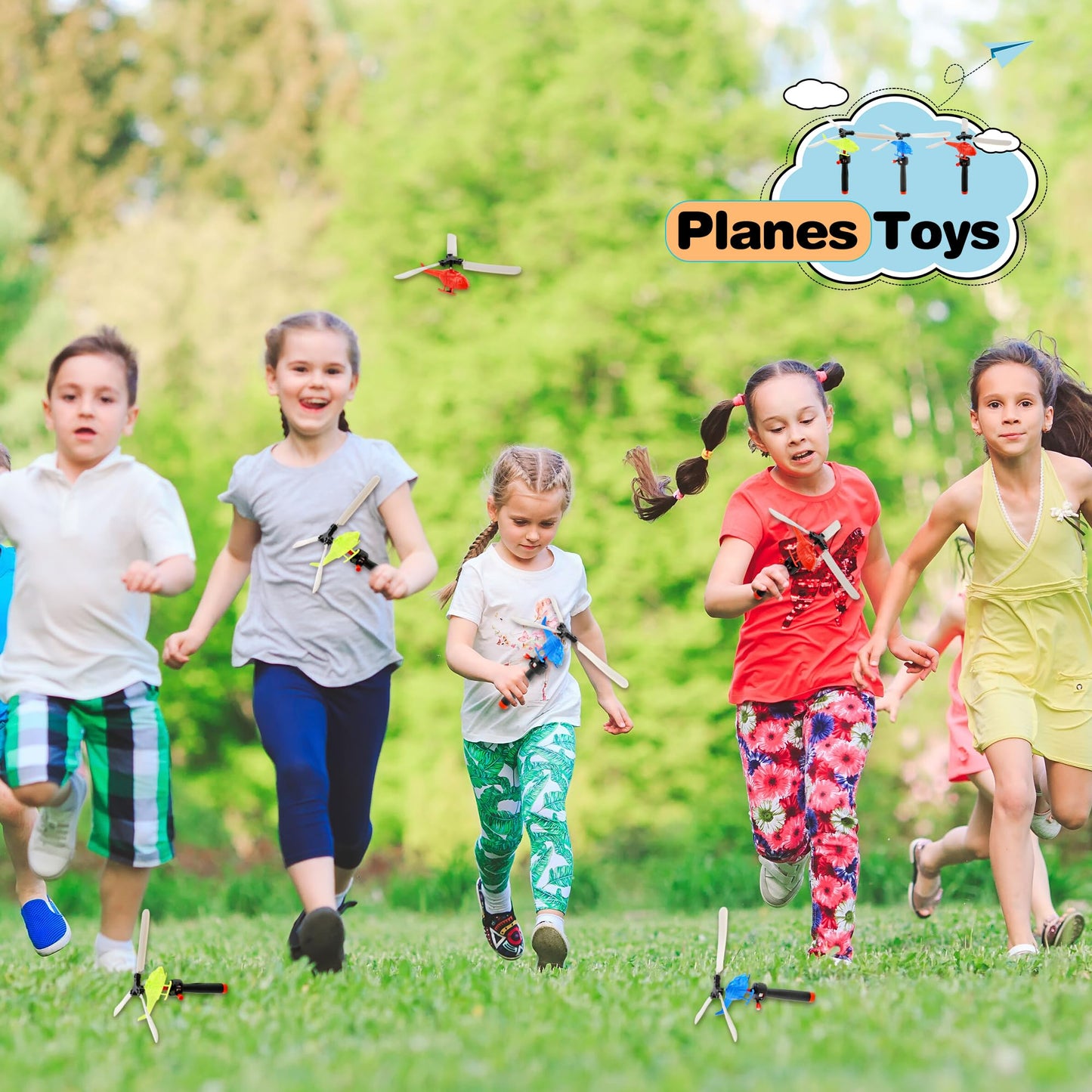 Octaday 12 Pack Flying Toy Hand Helicopter Flying Planes Toys Plastic Flying Helicopter Airplane Toys for Kids Outdoor Party Favors Classroom Prizes Birthday Gift, Random Color