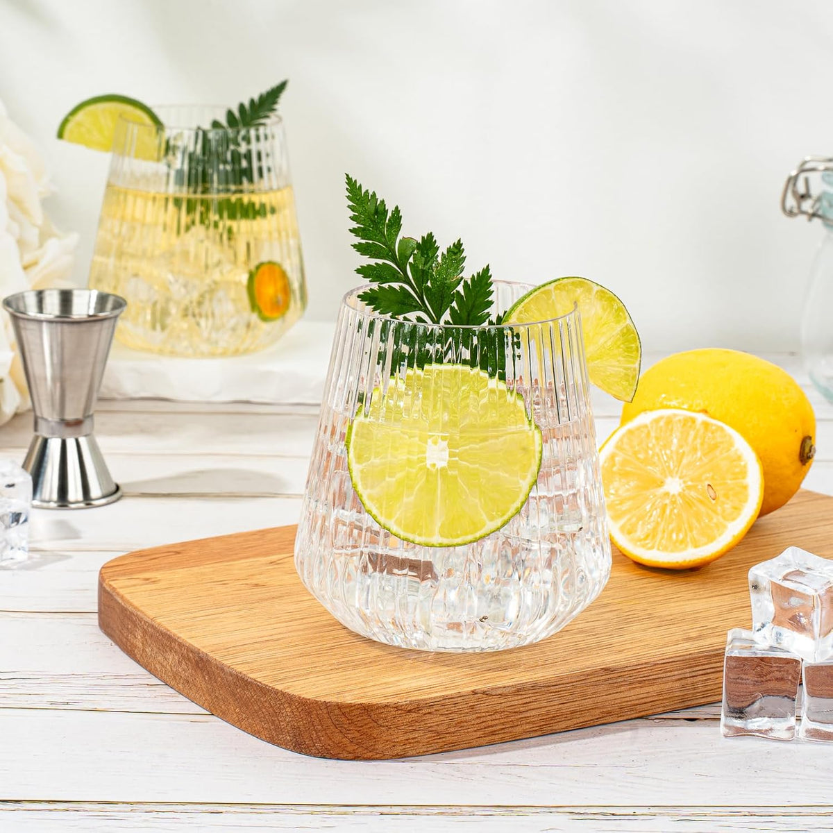 72 Pcs 12 oz Plastic Clear Ribbed Wine Glasses, Disposable & Reusable Champagne Glasses Elegant Whiskey Glasses Ideal for Weddings, Bars, Christmas, Halloween, Holidays, Pool Party, Daily Use