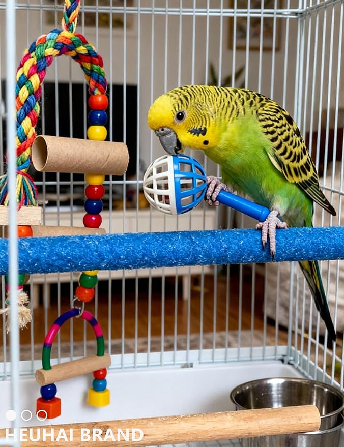 22 Pack Bell Rattan Play Balls Pet Bird Toys for Parakeets Small Birds