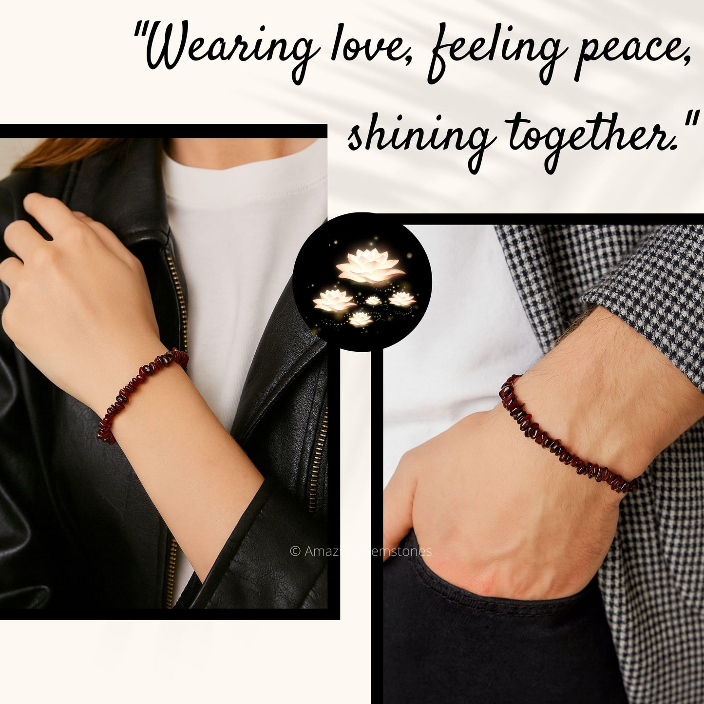 Amazing Gemstone Chips Bracelet (Garnet)