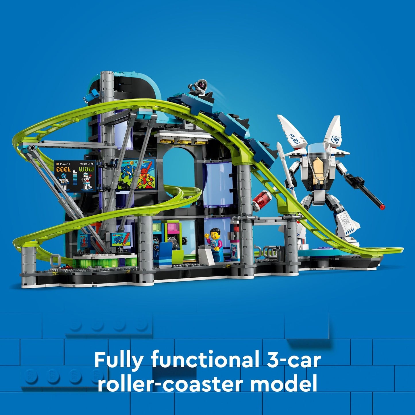 LEGO City Robot World Roller Coaster Building Set - Kids Engineering Toy with Posable Mech Suit for Boys & Girls, Ages 8+ - Gift Ideas for Christmas - 60421