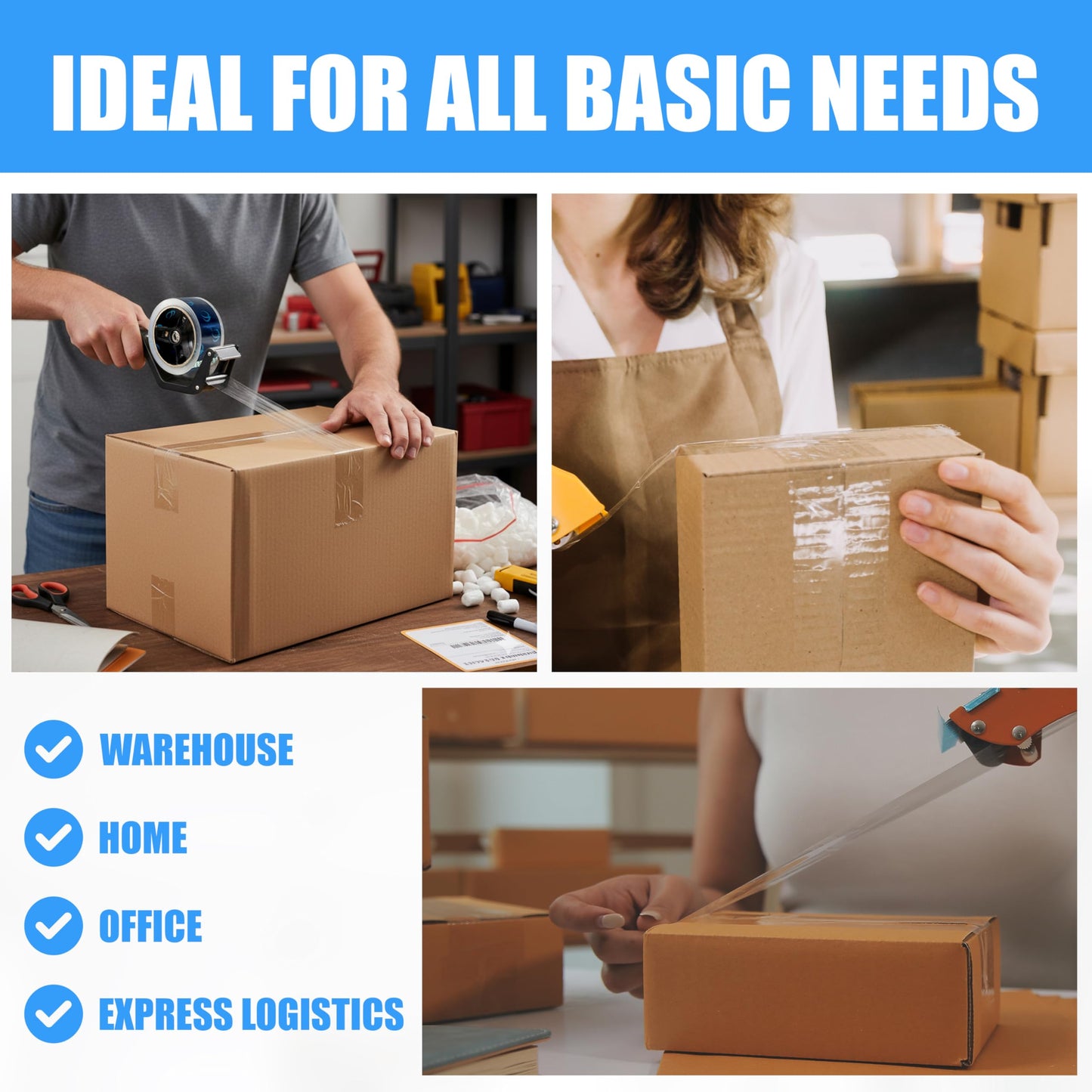 Genesis Global Logistics Clear Packing Tape, 12 Rolls Heavy Duty Packaging Tape for Shipping Packaging Moving Sealing, Thicker Clear Packing Tape, 1.88 Inches Wide, 60 Yards Per Roll