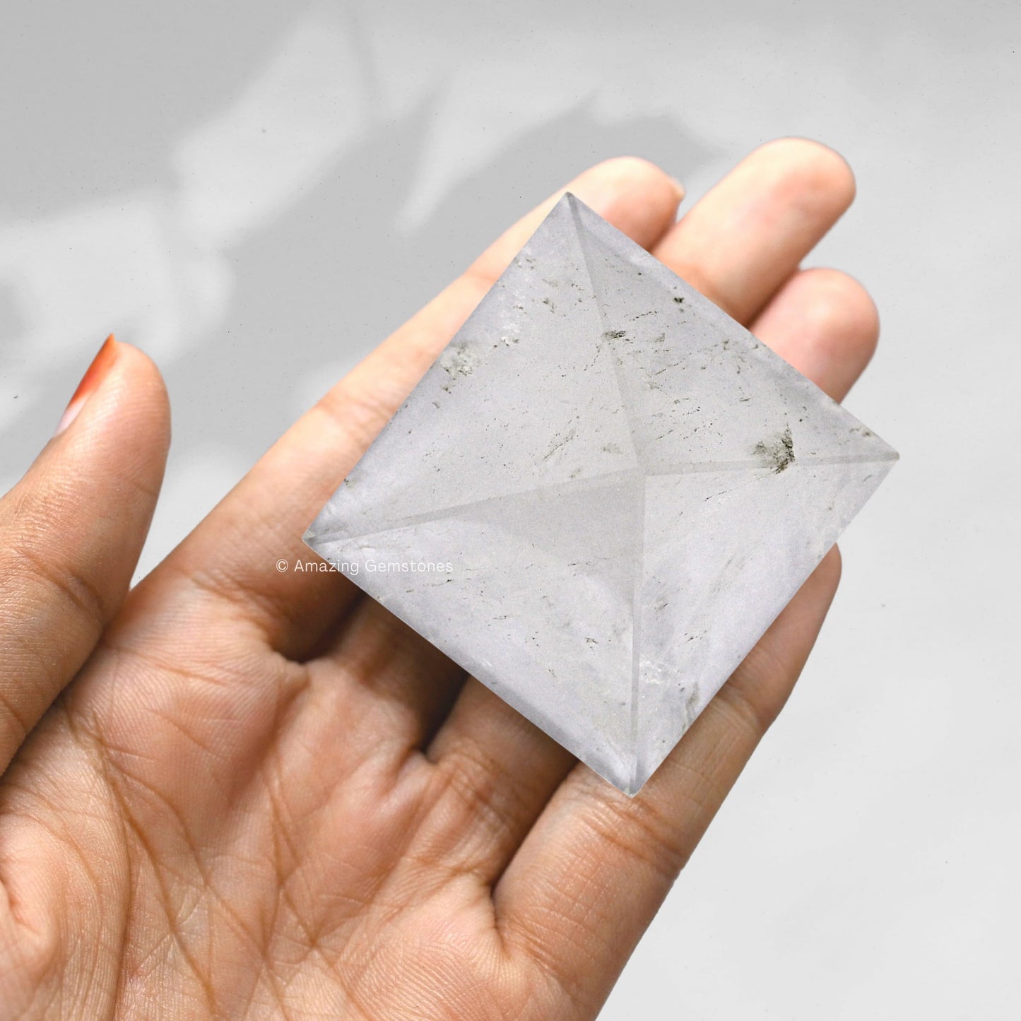 Amazing Gemstone Clear Quartz Pyramid Crystal Healing Stones - 1.5" Great Pyramid Figurine of Natural Stone Pyramid for Meditation, Reiki, Chakra Balancing and Crystal Pyramids Grid