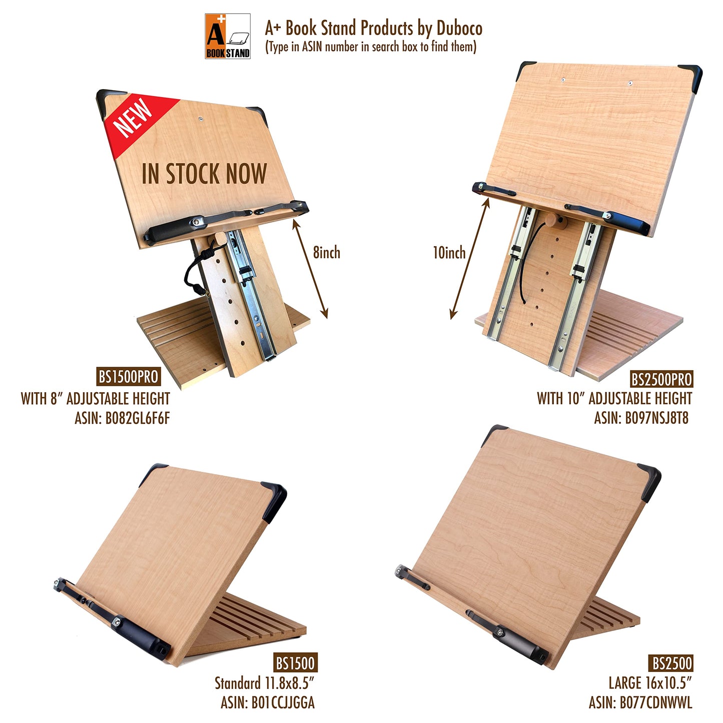 A+ Book Stand BS2500 Large 16x10.5 Portable Adjustable Foldable Bookstand Holder for Reading Hands Free Large Thick Heavy Textbooks Cookbooks Tablets