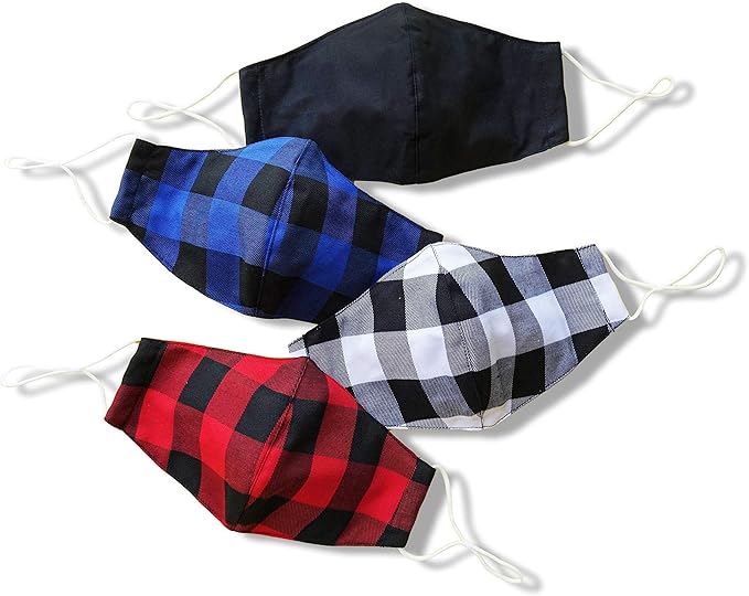 HOPE LOVE SHINE Fabric Cotton Facemasks Adjustable Pack of 4