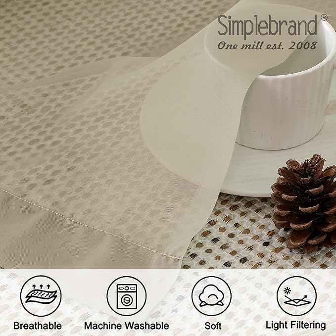 Simplebrand Taupe Sheer Curtains 72 Inches Long 2 Panels, Light Filtering Rod Pocket Solid Color Kakhi Taupe Brown Elegant Window Sheer Curtains & Drapes for Living Room, Bedroom (42" W x 72" L)