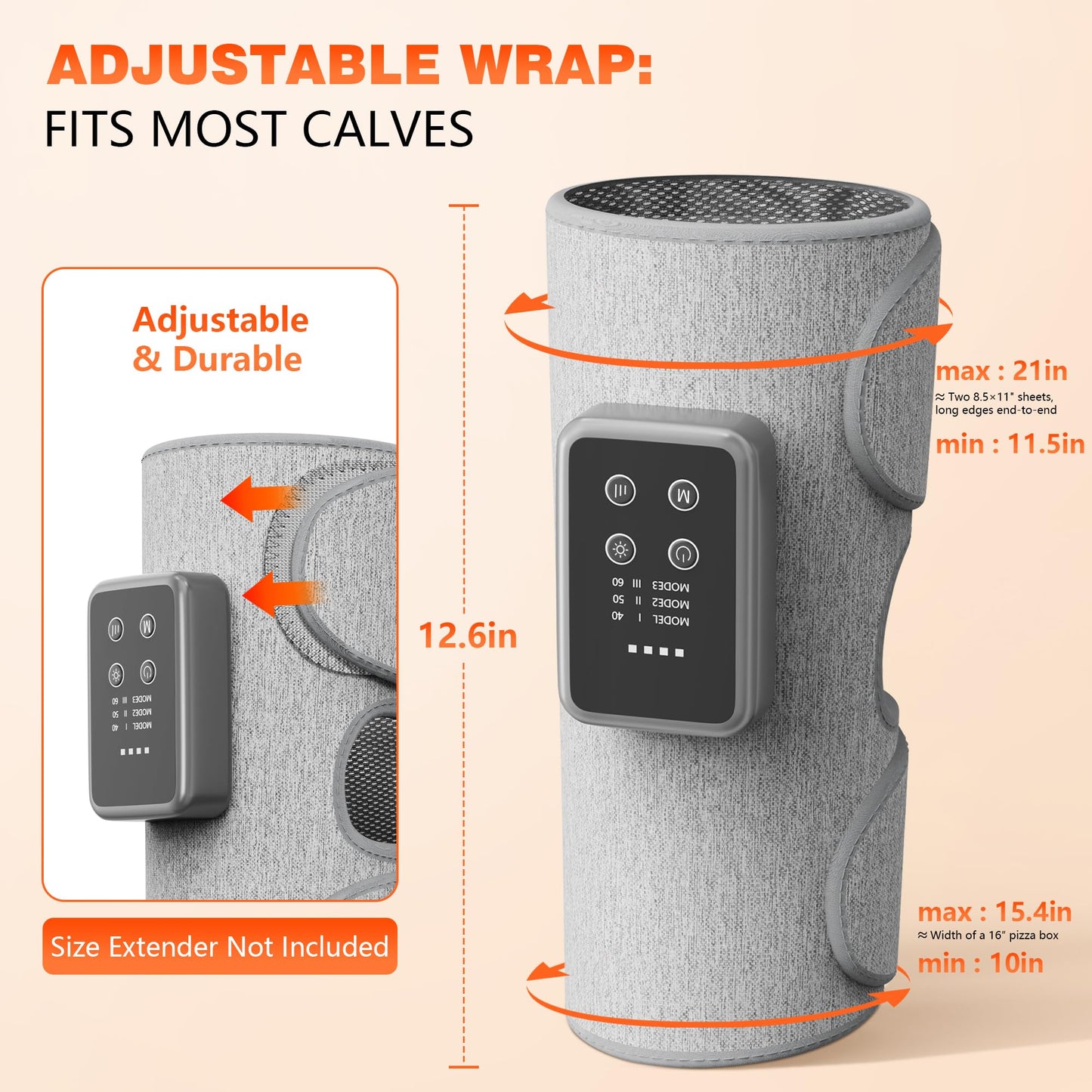 FLORAVIC Mother Gifts for Daily Pain & Comfort Use, Cordless Leg Massager with Heat, Calf Massager with Adjustable Wraps, Relaxing Gifts for Women, Him, Her, Dad, Runner & Seniors