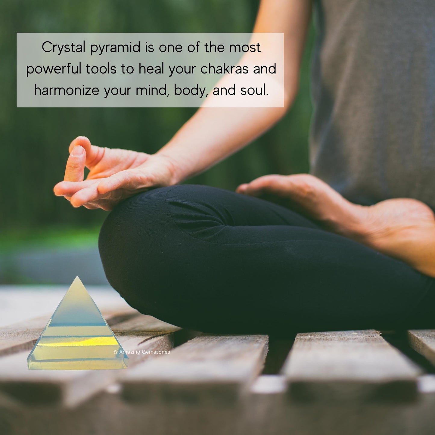 Amazing Gemstone Opalite Pyramid Crystal Healing Stones - 1.5" Great Pyramid Figurine of Stone Pyramid for Meditation, Reiki, Chakra Balancing and Crystal Pyramids Grid