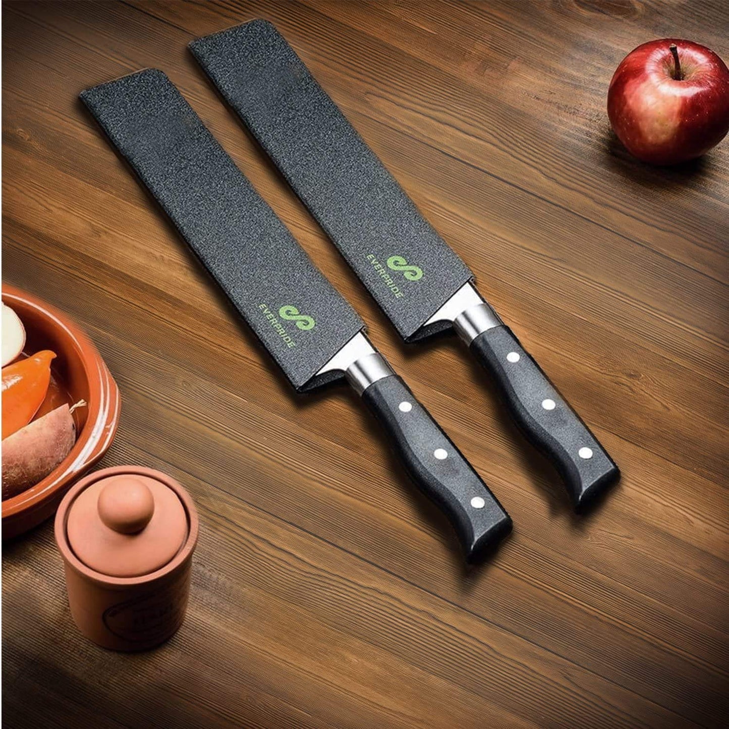 EVERPRIDE 12 Inch Chef Knife Guard Set (2-Piece Set) - Long Knives Blade Edge Cover Sheaths - Durable, BPA-Free, Felt Lined, Sturdy ABS Plastic - Knives Not Included
