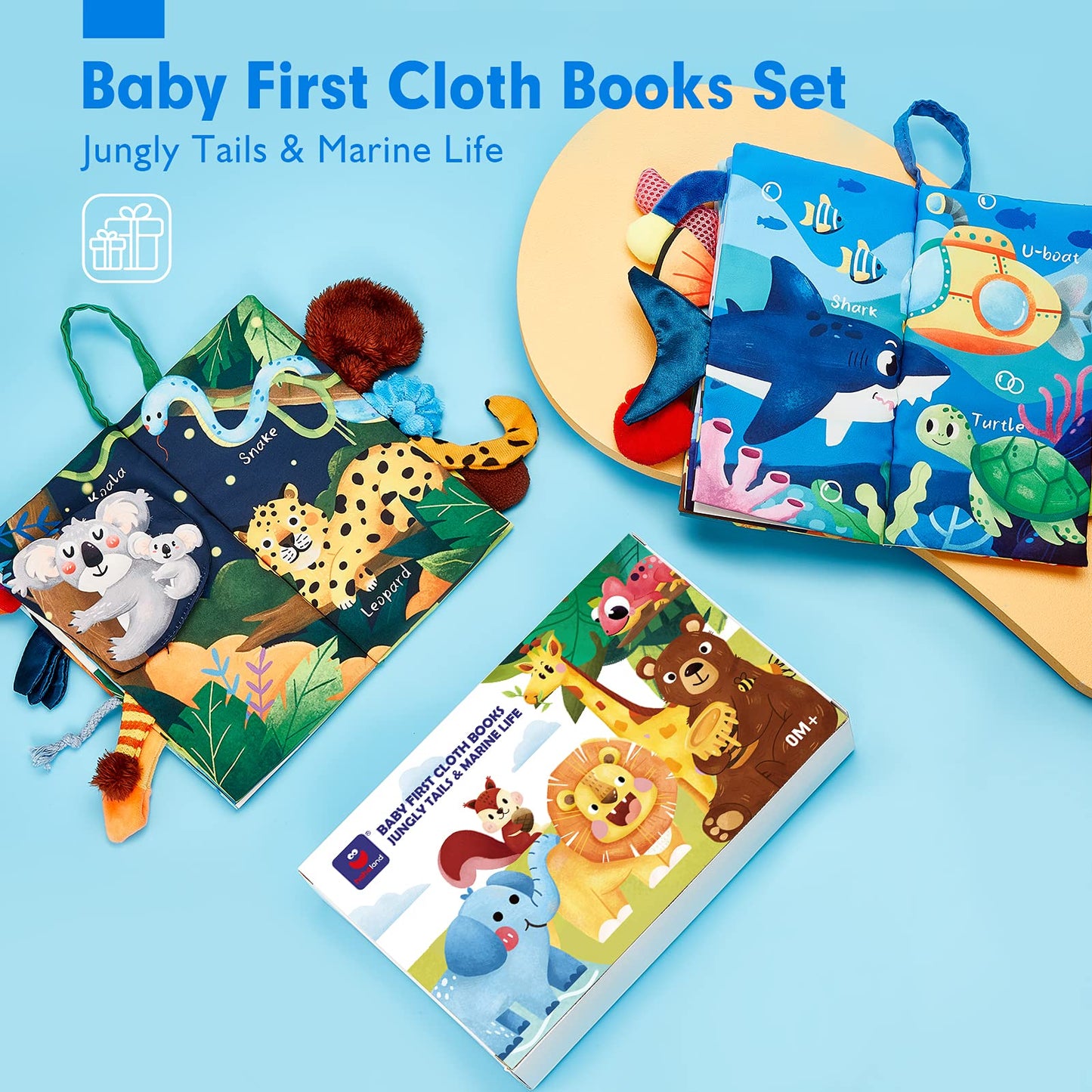 hahaland Baby Toys 0-12 Months - Soft, Crinkle, Squeaky, Sensory Toys for Babies