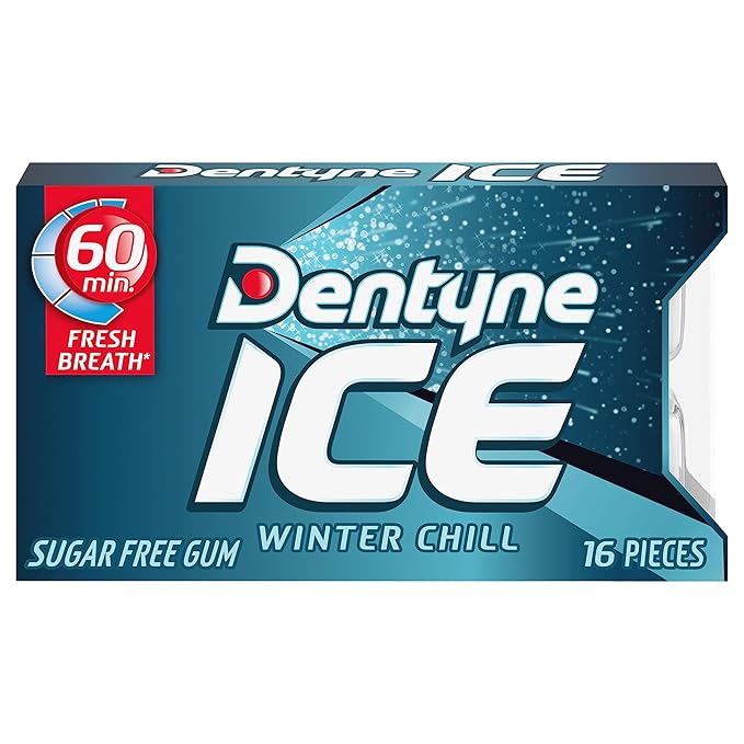 Dentyne Ice Winter Chill Sugar-Free Chewing Gum, 9 Packs of 16 Pieces (144 Total Pieces)