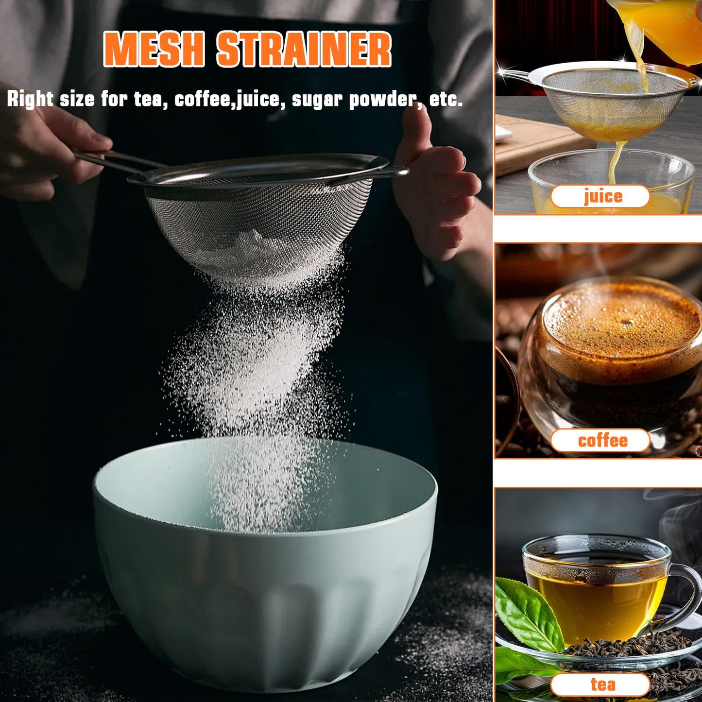 Biscuit Cutter Set,10PCS Stainless Steel Pastry Blender Set with Pastry Cutter,5PCS Biscuit Cutter,Dough Cutter,3 Cup Flour Sifter,Baking Mat and Fine Mesh Strainer for Cooking Cookies and Donuts