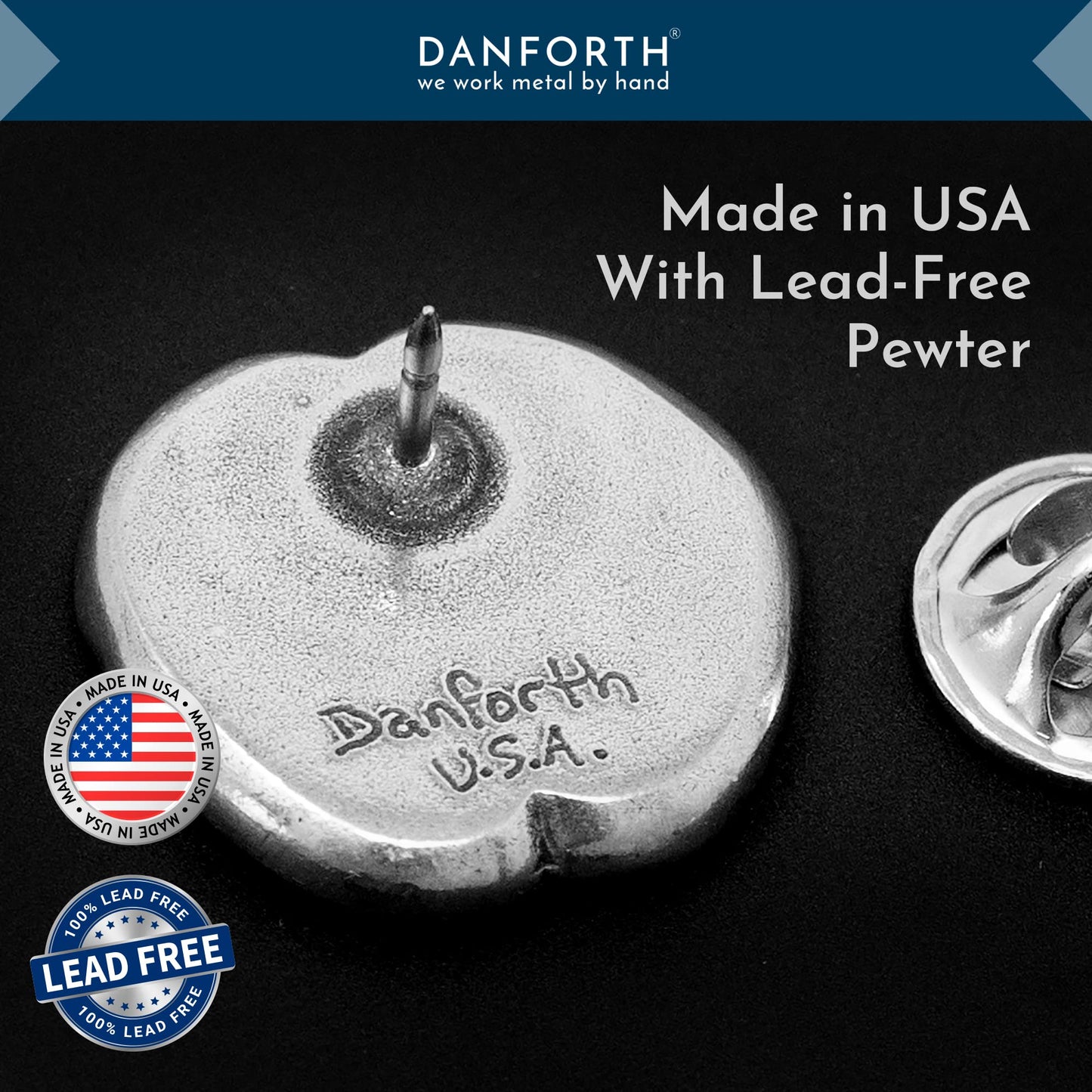 Danforth Remembrance Poppy Lapel Pin (Red) – Handcrafted Pewter Lapel Pins For Women, 7/8“, Made In USA