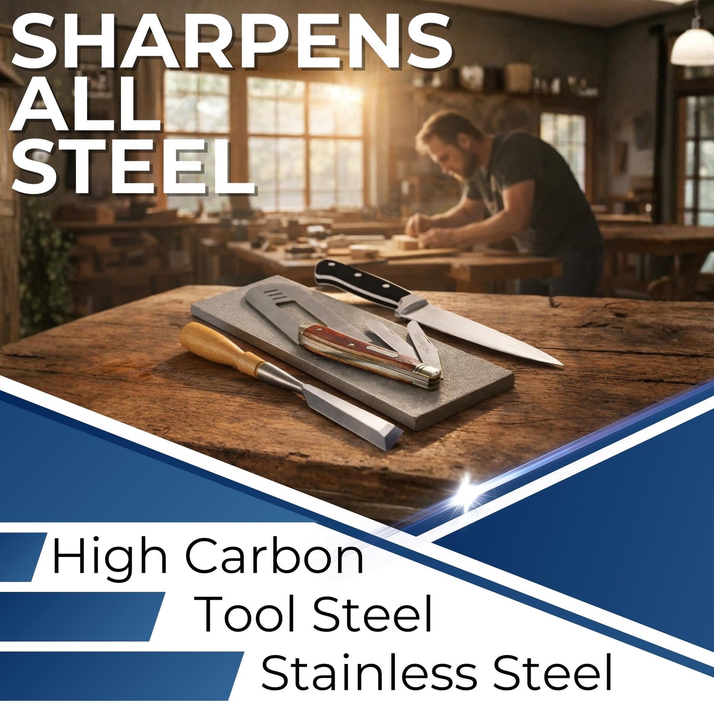 Ultra Sharp Diamond Sharpening Stone Set - 8 x 3 Coarse/Medium/Extra Fine