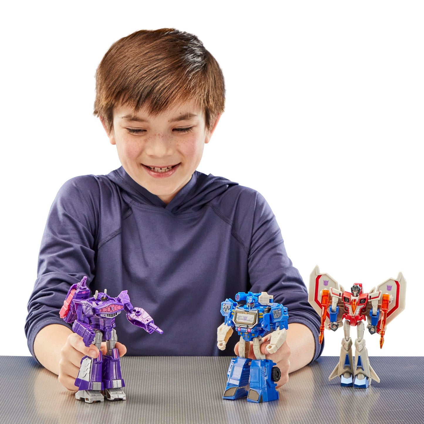 Transformers Decepticon Commander 3-Pack of 5-Inch Robot Action Figures for Boys and Girls, Starscream, Shockwave & Soundwave, Interactive Toys for Kids Ages 6 and Up (Amazon Exclusive)