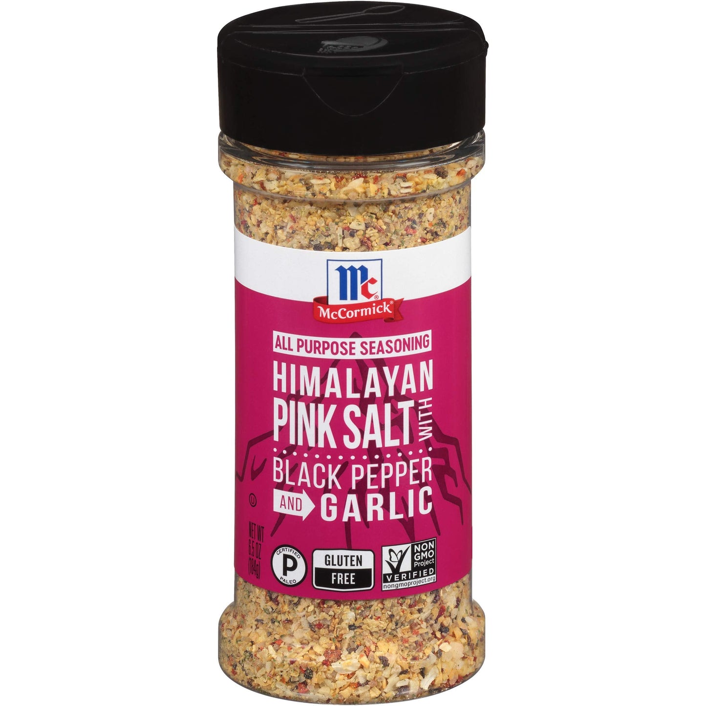 McCormick Himalayan Pink Salt with Black Pepper and Garlic All Purpose Seasoning, 6.5 oz (Pack of 6)