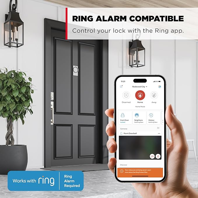 Kwikset HomeConnect 620 Z-Wave Long Range Enabled Keypad Smart Lock Convenient Keyless Entry, Customizable User Codes, Ring Alarm Compatible, Hub Required, Sold Separately Matte Black Contemporary