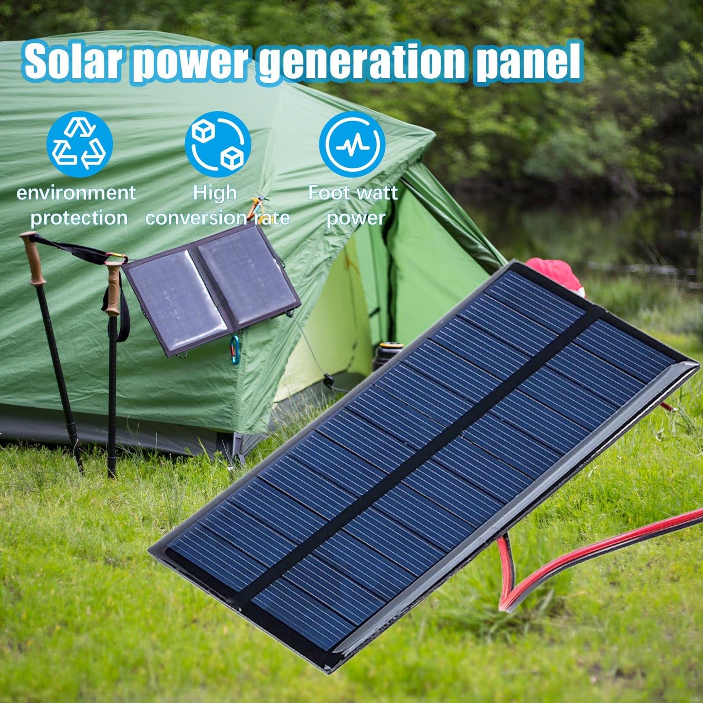 4 Pcs Mini Solar Panel,1W DC 6V Polysilicon Solar Cell Charger Module,with 30cm Cable,Small Photovoltaic Power Cells Charge,for Scientific Research Projects,Making Lawn Lights,Landscape Lights,DIY