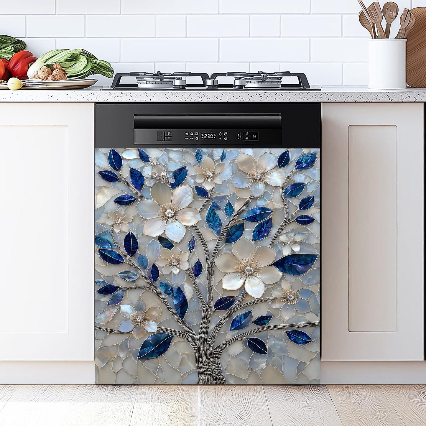 AOHMPT Dishwasher Magnet Sticker Cover Panel Decal Refrigerator Magnetic Sticker Decorative for Kitchen Decoration,Fridge Door Cover, Appliances Stickers 23"x26"