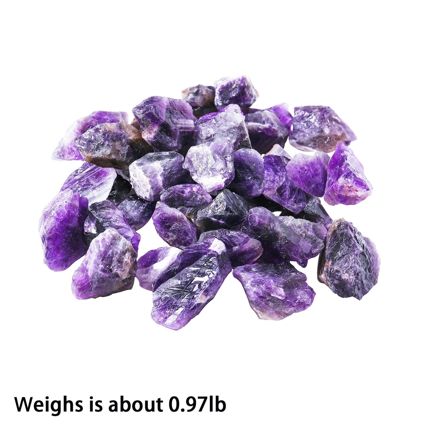 Apengshi Amethyst Healing Crystal Rough Stone 0.97lb（440g） Natural Crystal Raw Chakra Stone Meditation Reiki Collection