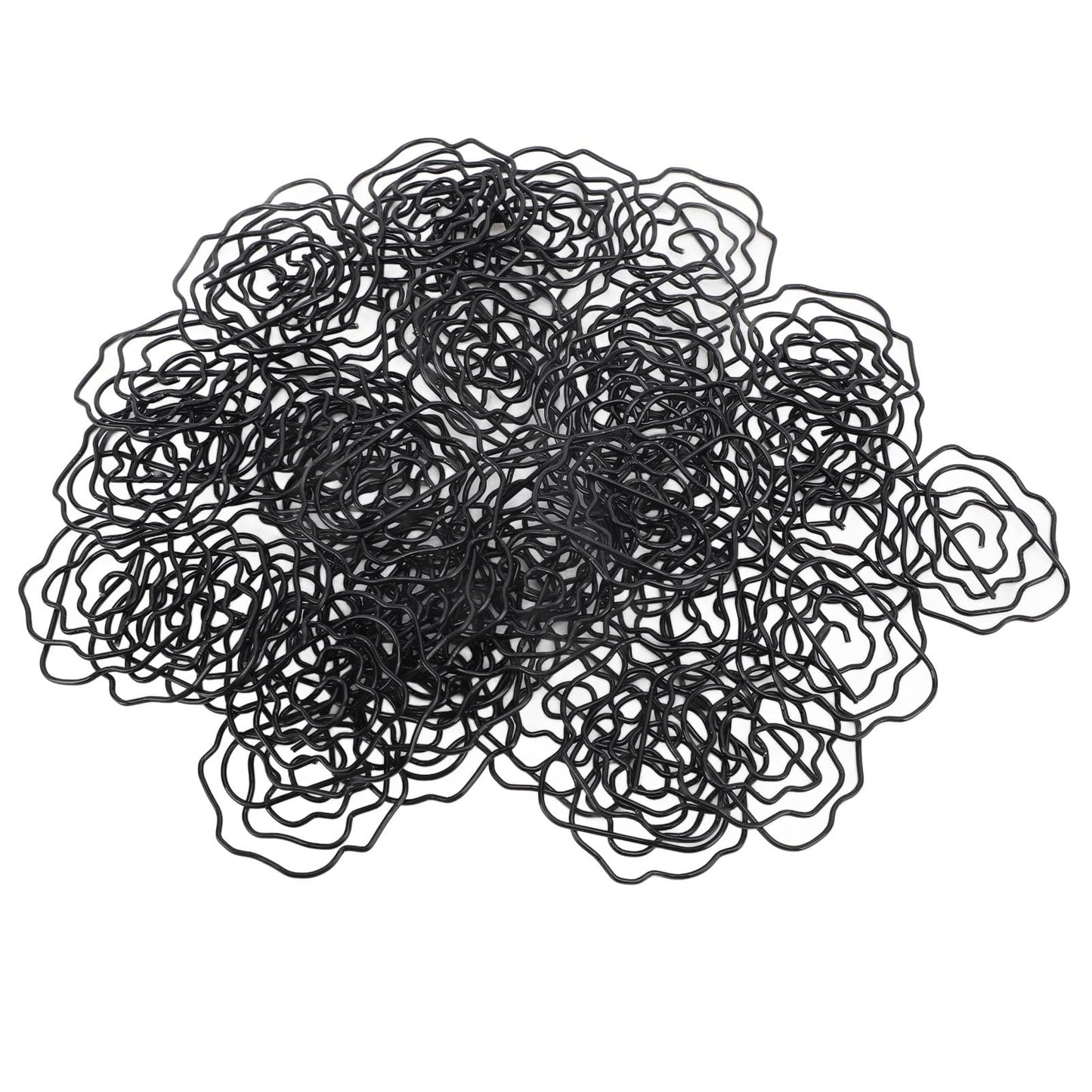 Paperclips Set, Metal Decorative Exquisite 50pcs Flower Paper Clips Cute for Office for Scrapbooking (Black)