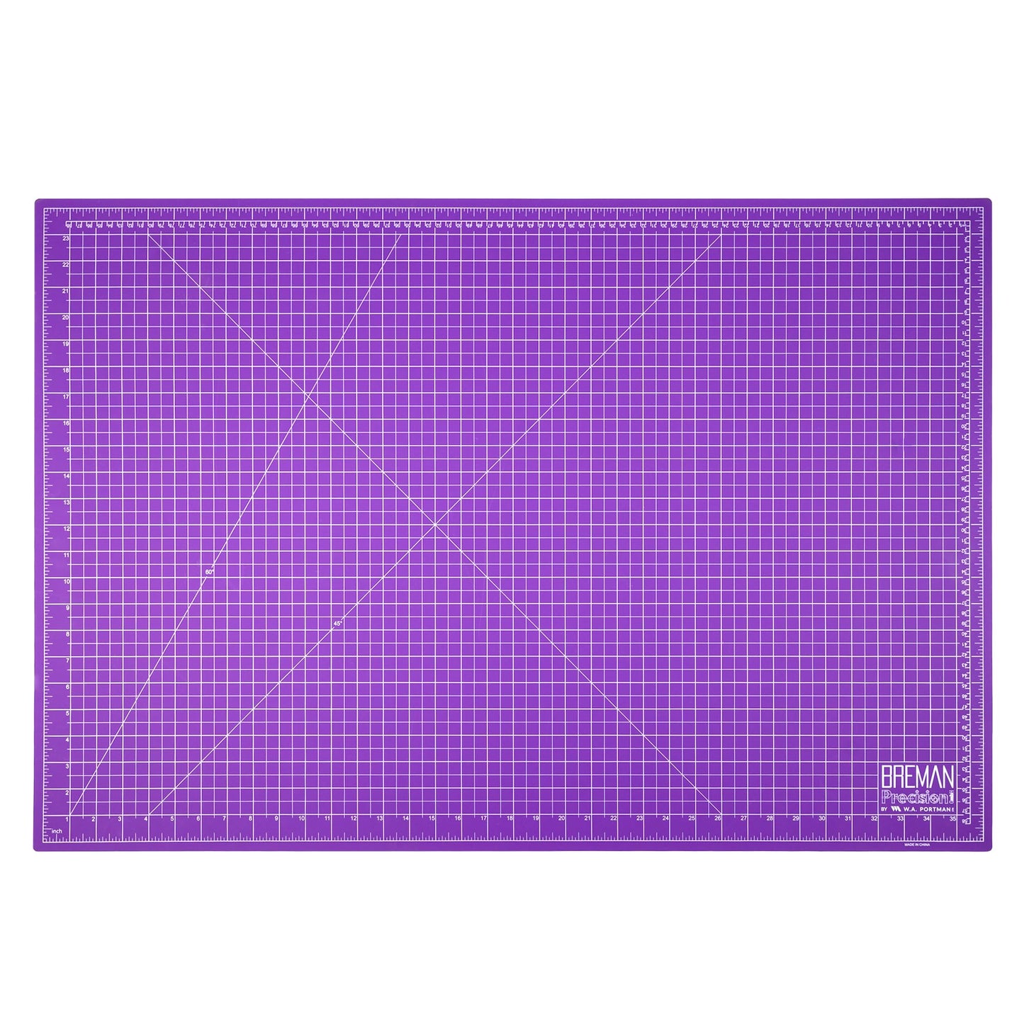 Breman Precision 24x36 Inch Self Healing Cutting Mat – 2-Sided 5-Ply PVC Purple/Gray Cutting Mats for Crafts, Sewing, Quilting & DIY Projects with Durable Non-Slip Surface and Precise Grid Lines