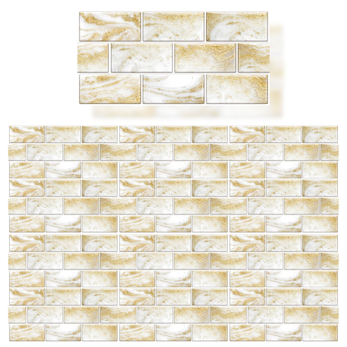 PVC Peel and Stick Tile Decals Decorative Minimalist Tile Stickers 12 Pieces Indoor Wall Decoration for Kitchen Laundry Room Bathroom Camper (Style B)