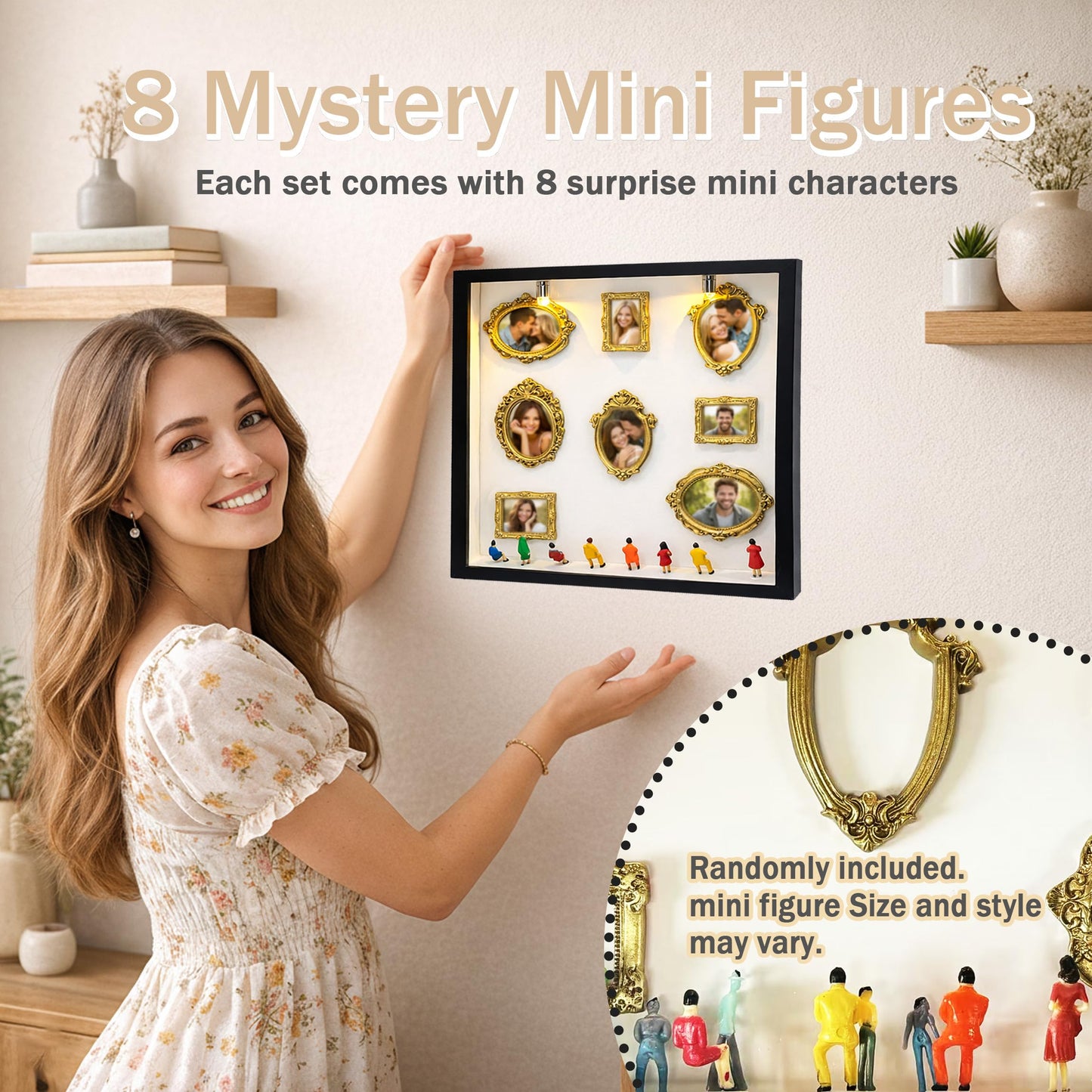 DIY Mini Shadow Box Frame Kit Black- Upgrade Mini Museum Kit Box with Miniature Figurines, Custom Photo Display Personalized Memory Decor, Celebrate Unique Memories in Style for Anniversary, Wedding