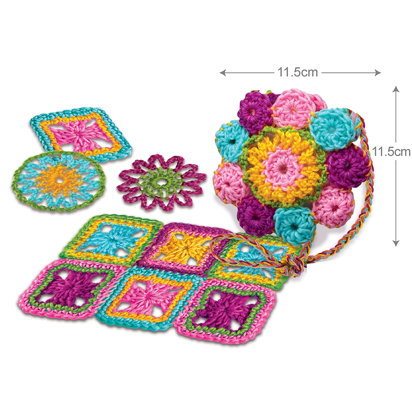 4M: Easy-to-Do Crochet - DIY Knitting Craft Kit, Learn 3 Yarn Work Projects, Create Coasters-Mini Bag-Placemat, All-in-1 Set, Beginners & Kids Ages 8+