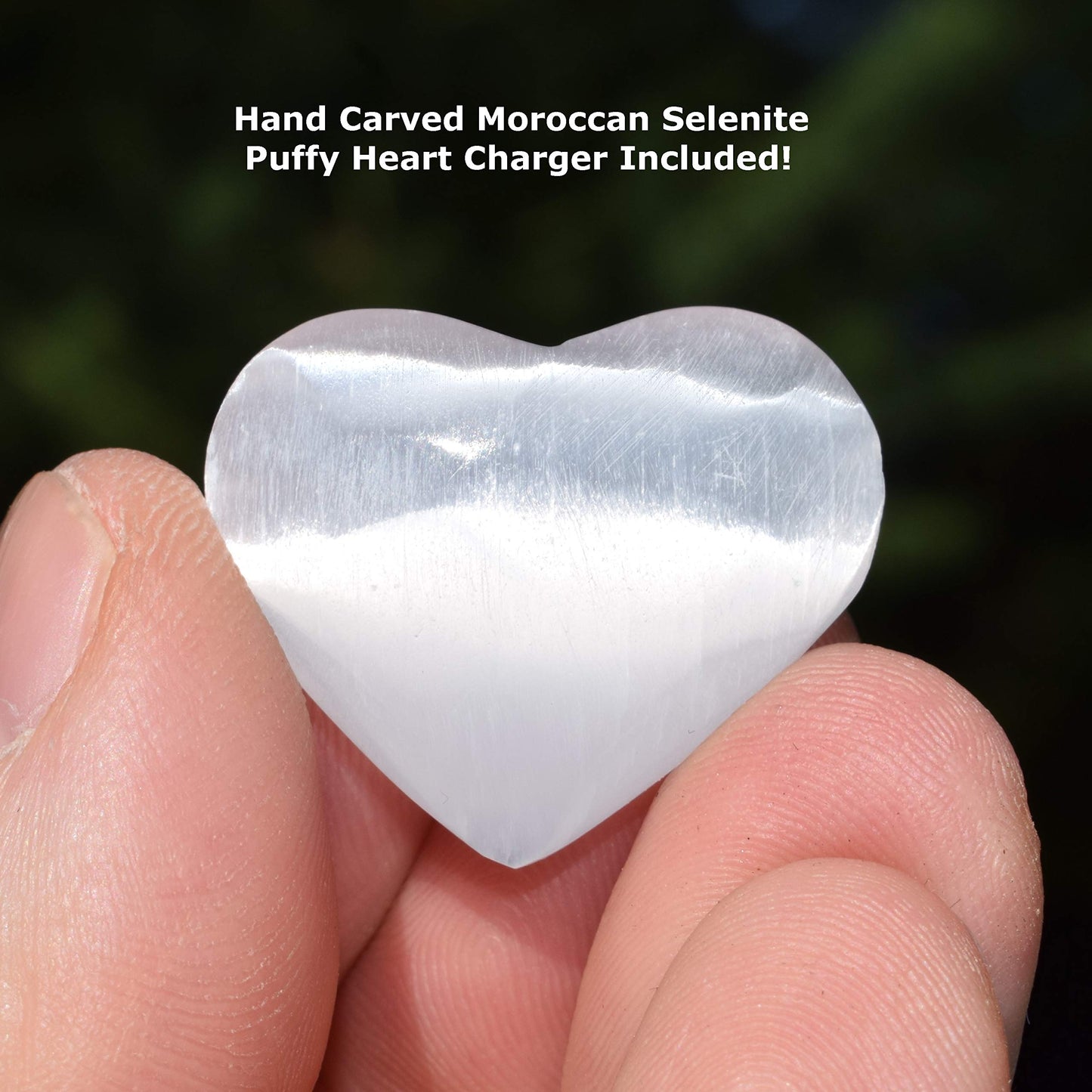 Zenergy Gems Charged Natural Rose Quartz Crystal Stretchy Bracelets + Selenite Heart Charging Crystal (Round Nugget)