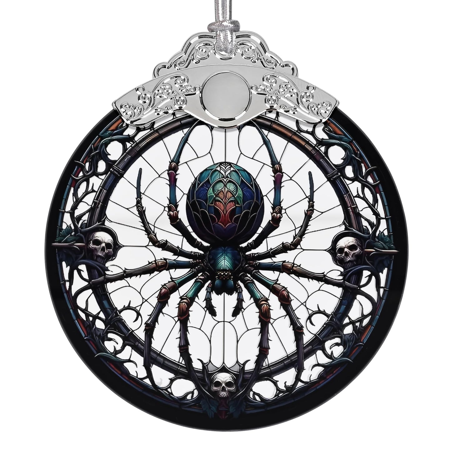 2025 Ornaments for Christmas Tree, Zmoicky Stained Glass Hanging Ornament, Christmas Ornaments Clearance, Gift Exchange Ornament, Bauble Present - Spider
