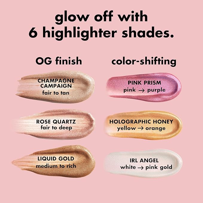 e.l.f. Halo Glow Highlight Beauty Wand, Liquid Highlighter Wand For Luminous, Glowing Skin, Buildable Formula, Vegan & Cruelty-free, Rose Quartz