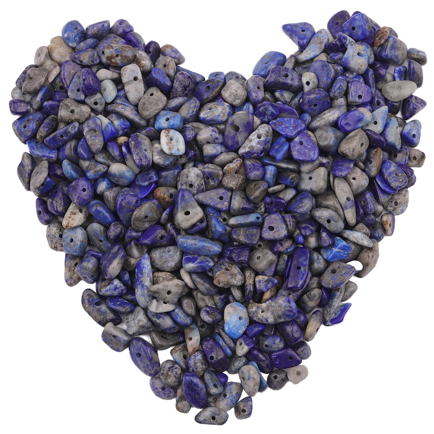 400pcs Natural Chip Stone Beads for Jewelry Making Lapis Lazuli 5-8mm Irregular Gemstones Healing Crystal Loose Rocks Bead Hole Drilled for Ring Earrings Necklace Bracelet Making DIY Art Crafts