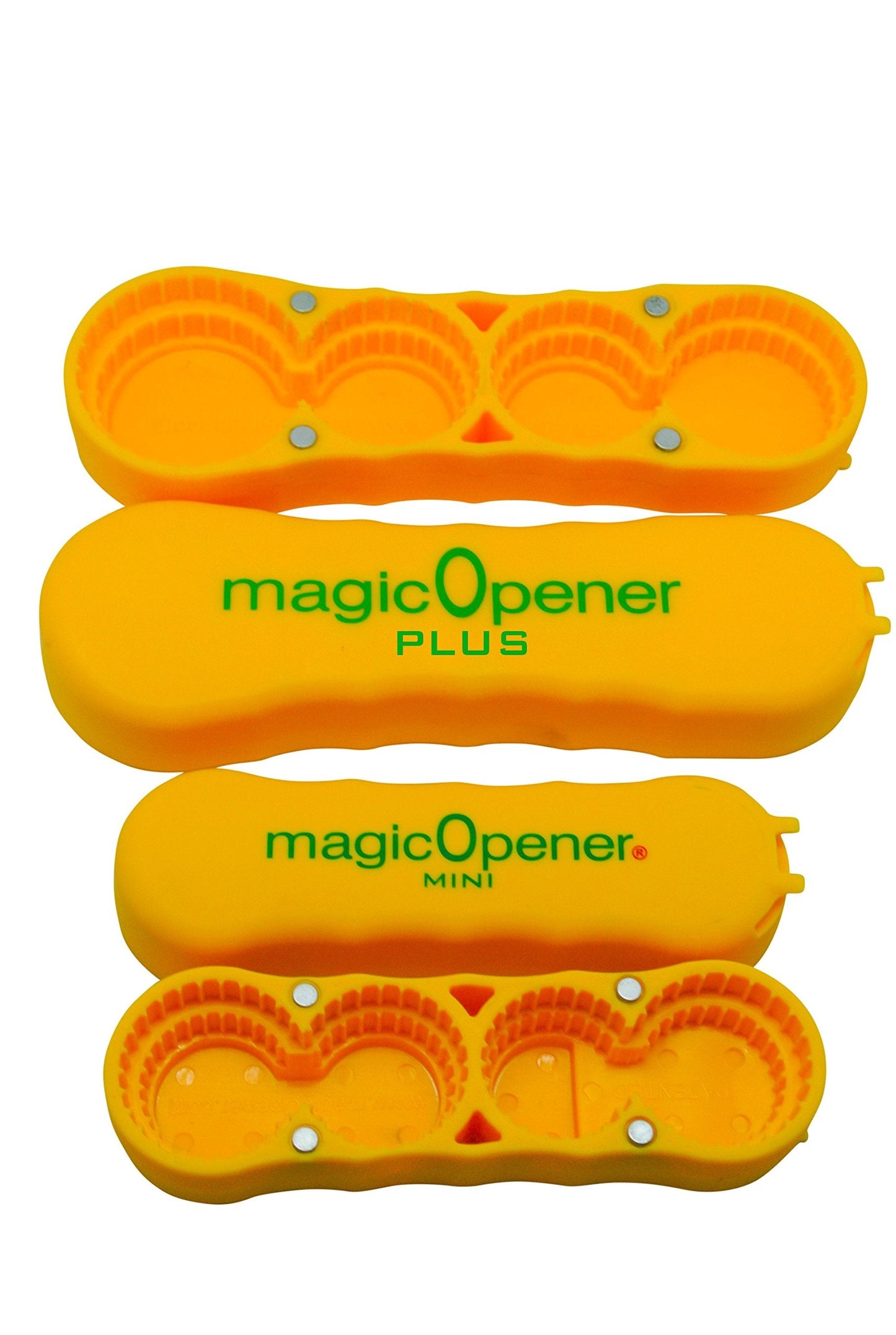 magic Opener COMBO – 1 mO MINI for small plastic caps & 1 mO PLUS for larger plastic caps See Pictures for Better Understanding – Soda Opener - Water Opener | Twist-off | Good for 16 sizes | Help Aids