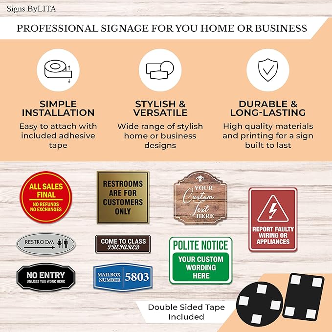 Standard First Aid Kit Sign (Black/Gold) - Small (10 Pack)