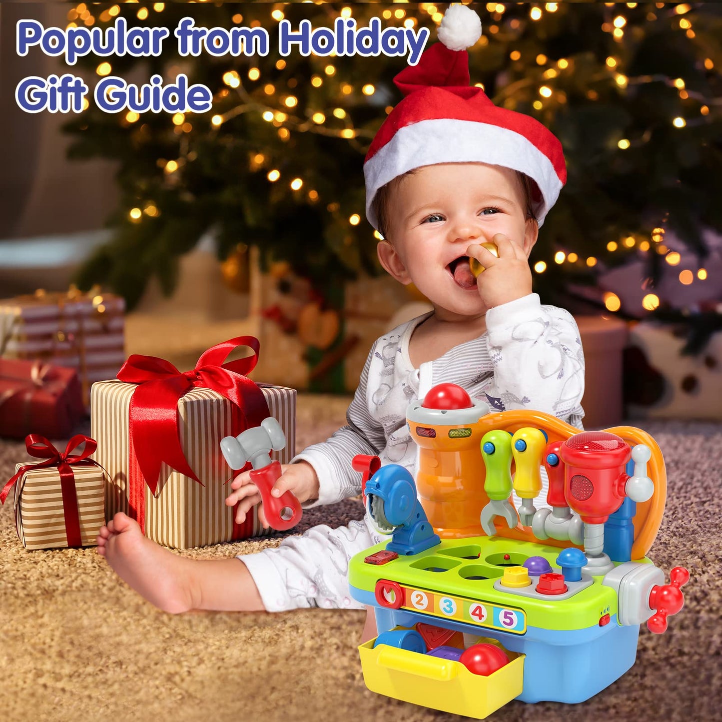 SunnyPal Toys for 1 Year Old Boy Birthday Gift, 9 in 1 Multifunction Music Workbench Learning Toy for Toddlers 1-3, Baby Toys 12-18 Months with Early Educational Sound Shape, Easter Basket Stuffers