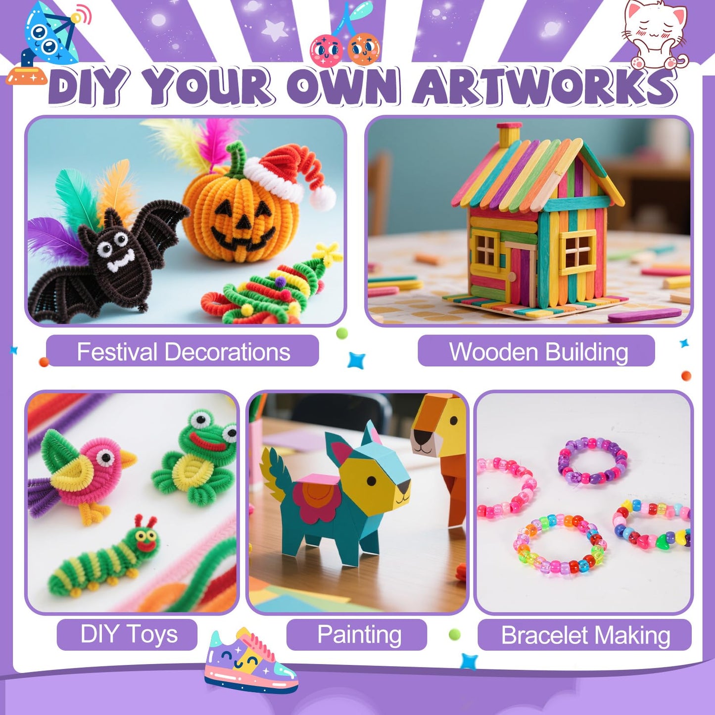 VERYHDSN Arts and Crafts Supplies for Kids-3000+ Pcs DIY Arts & Craft Kit for Boys Girls Ages 4 5 6 7 8 9 10 11 12, 25+Types Craft Materials Bulk, Larage Craft Box Set, Fun&Creative Gift