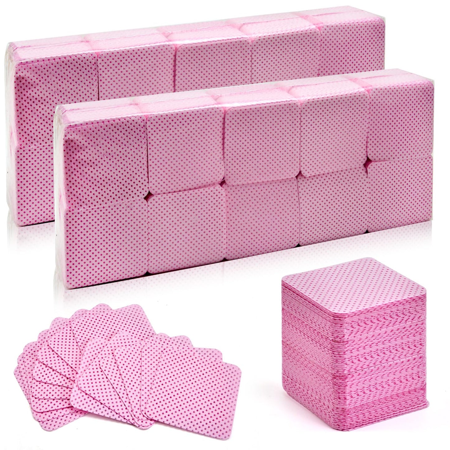 Bcowos Pink Lint Free Nail Wipes- 2000PCS Super Absorbent Nail Polish Remover Pads- Lint Free Wipes for Nail Polish Removal, lash Extensions Application, Nail Care