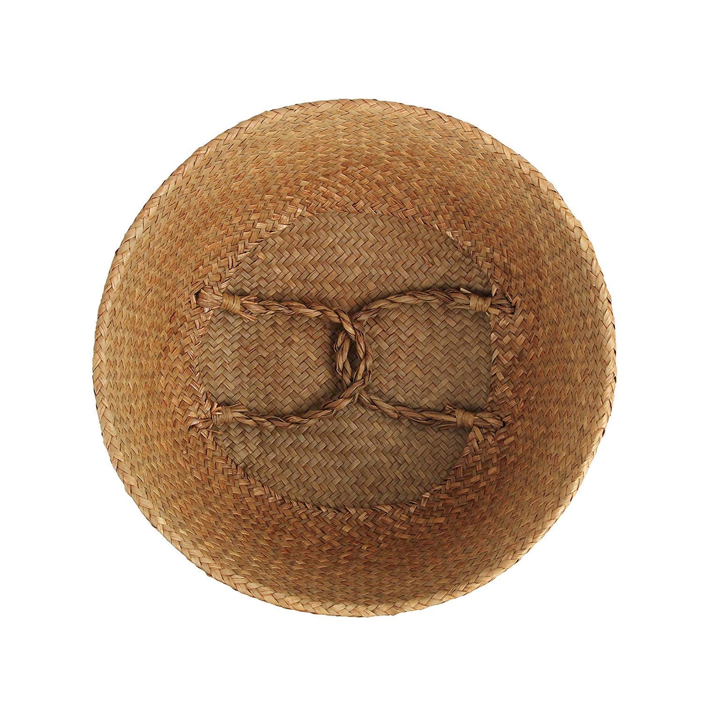 BlueMake Woven Seagrass Belly Basket for Storage Plant Pot and Laundry, Picnic and Grocery Basket (Medium, Original)