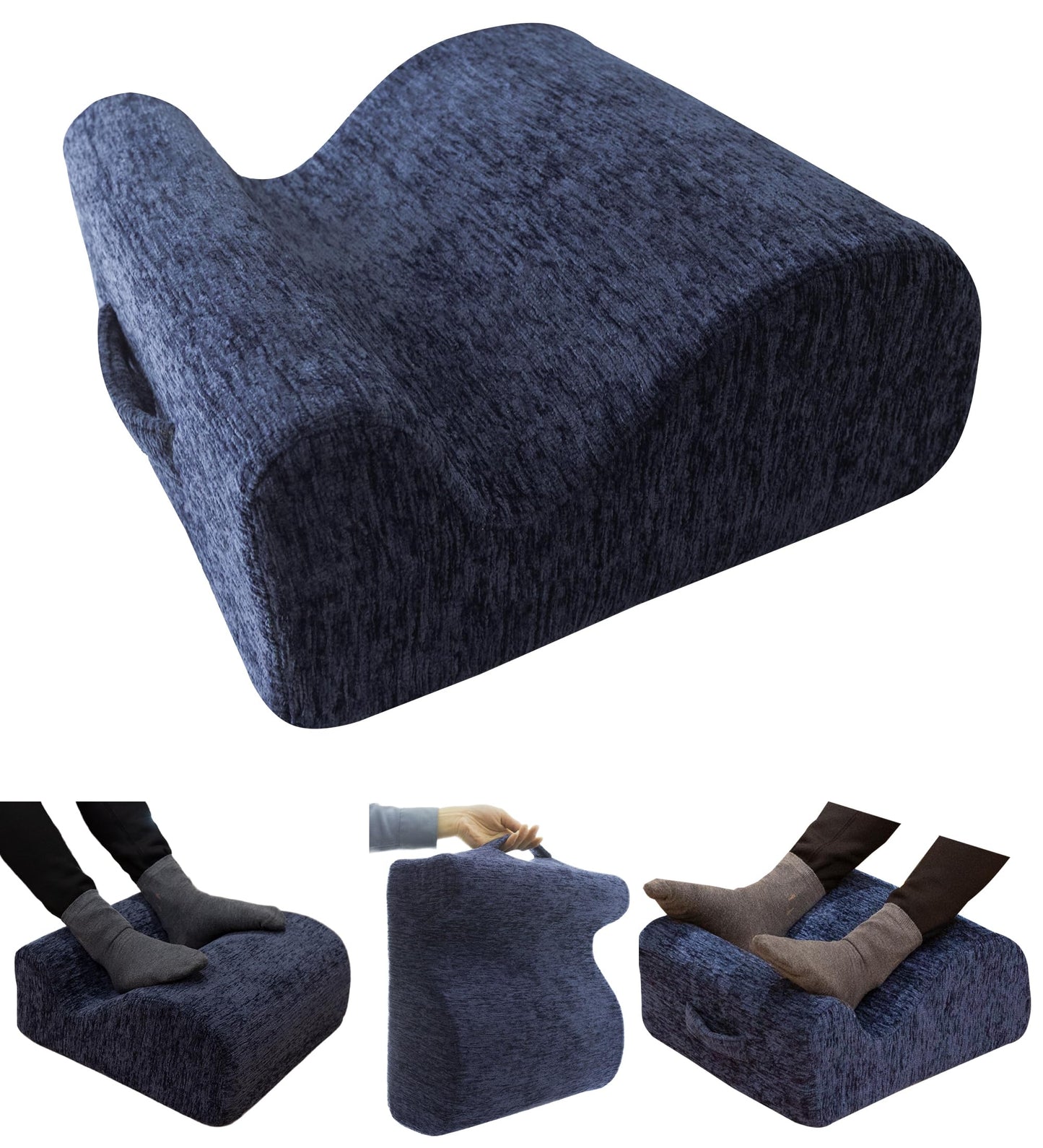 ZXMCJD Ergonomic FootstoolTwo-Way Tilt Design with Heel & Arch SupportWide Non-Slip Foam Footrest with 3-Point Support, Removable Washable Cover for Office/Home, for Prolonged Sitting & Under-Desk Use