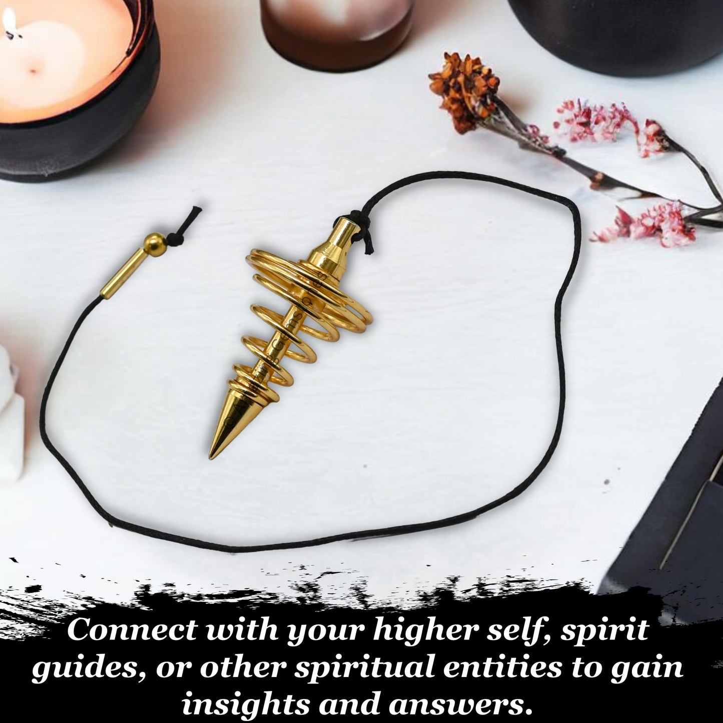 Amazing Gemstone Healing Metal Pendulums for Divination, Gold Spiral Point Steel Copper Pendulum High Energy Pendulo de Bronce Pendulos de Mesa MP62