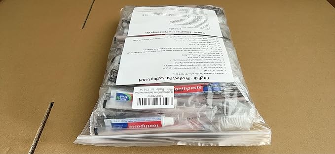50 pcs Disposable Toothbrushes, 2 Color Toothbrushes and Toothpaste 10g, Bulk for Homeless, Airbnb, Hotel