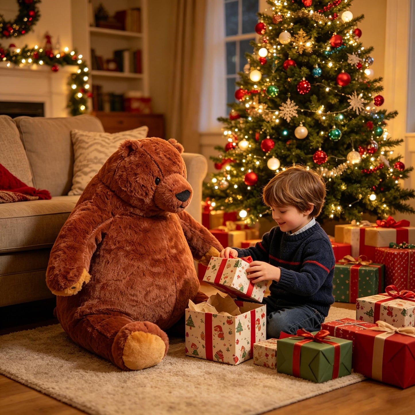 Djungelskog Bear 39.3 Inch - Soft and Giant Bear - Huggable and Cuddly Plush Toy - Ideal Gift for Kid Boy,Girl&Girlfriend - Super Soft and Cuddly! (39.3in/100cm)